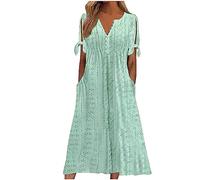 Générique Femme Robe de Plage Été Longue Dress Sexy Bohème Pas Cher Chic et Elegant Maxi Robes Ample Chic Décontracté Sexy Sundress de Soirée Bohème L'été Casual Habillée Robes avec Poches