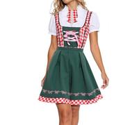 Générique Femme Robe Traditionelle de Bavière Allemande, Costume Bavarois pour Oktoberfest Fete D'Octobre Carnaval Set Dirndl, Costume Fete De La Biere, Vêtements Halloween Party Déguisement Tenue