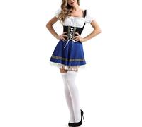 Générique Femme Robe Traditionelle de BavièRe, Costume Oktoberfest Femme Grande Taille Oktoberfest Tenue Robe Longue 3XL Dirndl Dirndl 3 PièCes Tenue DéGuisement Halloween Diablesse Longue Halloween