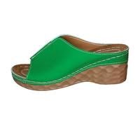 Générique Femme Sandale Sandales à plateforme en cuir de couleur unie pour femmes,chaussures décontractées,respirantes,à enfiler,confortables,pour la marche,idéales au quotidien