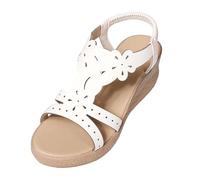 Générique Femme Sandales Pente pour femmes avec sandales Commerce extérieur féminin Grands chantiers Vent de Rome Nouvelle élévation Europe et États-Unis Pente avec chaussures(White,40)