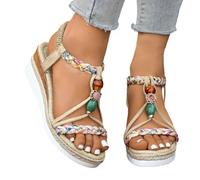 Générique Femme Sandales Sandales élégantes pour femmes pour un confort quotidien,des vacances,la plage et les travail,un design tendance à bout ouvert,polyvalent et idéal l'été(Beige,37)