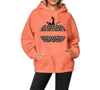 Générique Femme Sweat À Capuche Citrouille Léopard Coupe Ample Halloween | Pull Nuit D'octobre, Haut Dame Adulte, Style Cartoon Tacheté, Pullover, Pour Soirées Déguisées Et Porches Du Quartier