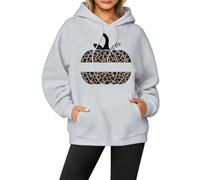 Générique Femme Sweat À Capuche Citrouille Léopard Coupe Ample Halloween | Pull Nuit D'octobre, Haut Dame Adulte, Style Cartoon Tacheté, Pullover, Pour Soirées Déguisées Et Porches Du Quartier
