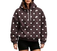 Générique Femme Sweat À Capuche Pois Imprimé Animaux Poche Coupe Ample | Haut Contrastés, Top Dame Adulte, Style Doux Animalier Et Tendre, Pullover, Pour Parcs Et Cafés Du Matin