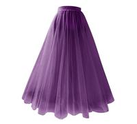 Générique Femme Tulle Jupe Jupe de Fée Maille, Long Jupes Tutu Tulle, Jupes de Danse du Ventre Plissée en Tulles, Asymétrique Jupon en Tulles en Couche Princesse Mariage Parties Mardi Gras Fête