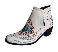 Générique Femmes Boot Courte imprimé pointu Femelle Bottillons Imperméables Souple Travail Bottines pour femmes Chaudes classiques Vintage Cowboy Bottes Femelles Elégantes Moderne Automne Hiver