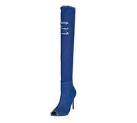 Générique Femmes Boot Hautes À Talons fins stretch Femelles Botte Elégantes Souple Vintage Cowboy Bottes Femelles Confortable Chaudes loisirs Imperméables classiques Tige large Automne Hiver Mode