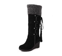 Générique Femmes Boot neige Mi-Mollet Frange Peluche Bottillons Femme Chaudes Imperméables Souple Elégantes Bottes pour femmes loisirs classiques cuir véritable Femme Bottine Mode Automne Hiver
