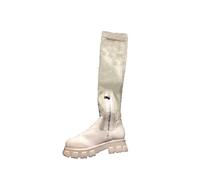 Générique Femmes Bottes Hautes Genoux stretch Chaussures de botte pour femme Imperméables classiques Travail Mode Femme Bottine Souple cuir véritable rétro Cowboy Tige large Elégantes à talon carré