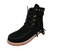 Générique Femmes Bottillon Courte à Lacets Botte Femme Chaudes Imperméables Vintage Tige large Bottes pour femmes Souple Confortable cuir véritable Femme Bottine Mode Automne Hiver