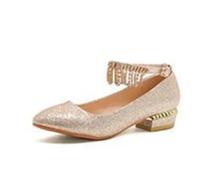 Générique Femmes Bout Fermé Chaussures De Mariée Et De Demoiselle d'honneur | Sandales De Robe à Talon Bloc,Bout Pointu Paillettes Chaussures De Mariage MariéE,Bride Cheville Chaussures De CéRéMonie
