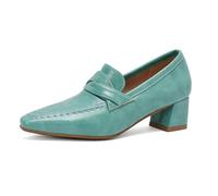Générique Femmes Carrés Bouts Pointus Mocassins Glisser sur Chaussures De Robe De Bureau Talon Bloc Moyen Chaussures De Travail,Vert,36 EU