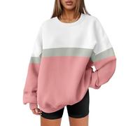 Générique Femmes Casual Fashion Sweatshirt Manches Longues Collage Couleur Top Col Rond Sweatshirt Mignon Sweatshirts (FR/ES, Alpha/Lettres, S, Taille Normale, Taille Normale, #12)