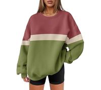 Générique Femmes Casual Fashion Sweatshirt Manches Longues Collage Couleur Top Col Rond Sweatshirt Mignon Sweatshirts (FR/ES, Alpha/Lettres, S, Taille Normale, Taille Normale, #14)
