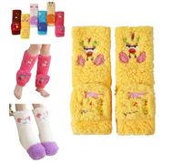 Générique Femmes chaussettes en peluche en polaire confortable, jolie maison de dessins animés chaussettes d'hiver, chaussette thermique douce épaisse confortable (Yellow,Taille unique)