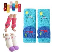 Générique Femmes chaussettes en peluche en polaire confortable, jolie maison de dessins animés chaussettes d'hiver, chaussette thermique douce épaisse confortable (Blue,Taille unique)
