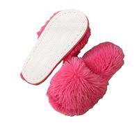 Générique Femmes Chaussons Moelleux Peluche Douce Bout Ouvert Pantoufles Douillets Sandales Fourrure Duveteuse Chaussures Semelles Antidérapantes en Caoutchouc Résistant(36/37 EU, Pink)