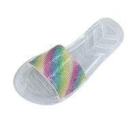 Générique Femmes cristal pantoufles semelles souples peuvent être utilisés pour la maison intérieure sandales plage pantoufles pour vêtements de plein air Compensées Femmes Sexy Habillées (Clear, 38)