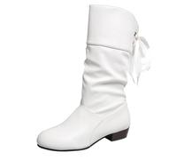 Générique Femmes Cuissardes Rondes Décontractées Bottes Femmes Chaussures Bout Latéral Plat Fermeture Éclair Bottes Rétro Bottines Western Vintage Casual Bottines Hiver