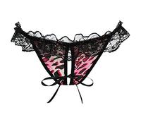 générique Femmes Dentelle Thongs G-String Imprimé Leopard sous-vêtements Mémoires Culottes - Café élégant et populairePratique et Pratique