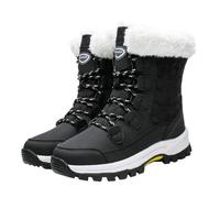 Générique Femmes hiver daim bottes de neige pour le voyage en plein air imperméable anti dérapage épaissi et chaud haut semelle intermédiaire bottes (black,36)