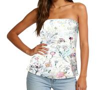 Générique Femmes Imprimer Bretelles Bandeau Réservoir Décontracté sans Manches Vacances D'été Lâche Vacances Chemise Haute Chemisier Femmes Débardeurs (Mint Green, M)