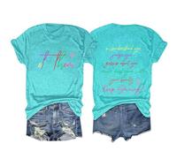 Générique Femmes Laissez-Les Vous Mal Comprendre t-Shirt pour Les Femmes Lettre inspirante Impression Disant t-Shirt col Rond Positif(Light Blue,XXL)