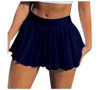 Générique Femmes Mini Jupes Couleur Unie Sexy Jupe Plissée Super Courte,Noire,pour Cosplay,Club,fête