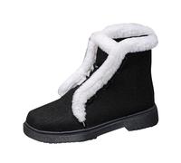 Générique Femmes neige Bottes plates basses Rond Femelle Bottes Imperméables Souple Elégantes Chaudes Femme Botte Vintage Chaudes classiques cuir véritable Botte Femelles Automne Hiver Mode