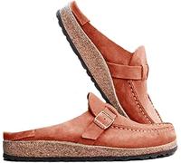 Générique Femmes Plat Sandales Été Plat Pantoufle Bout Rond sans Dos Nu Slip sur Chaussures Confortable À Bout Fermé Dame Chaussures De ModeOrange,42