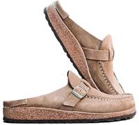 Générique Femmes Plat Sandales Été Plat Pantoufle Bout Rond sans Dos Nu Slip sur Chaussures Confortable À Bout Fermé Dame Chaussures De ModeBeige,40