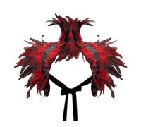 Générique Femmes Plume Haussement Châle Cape Collier de poncho Châle Étole En Plumes Collier Cap Halloween Carnaval Adulte Épaule Cape En plumes Naturelles pour Homme Femme Déguisement Cosplay