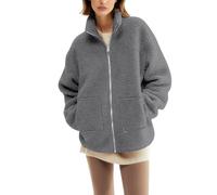 Générique Femmes Polaire Fermeture Éclair Maternité Portant Manteau D'hiver Épaissir Sweat Veste For Les Femmes(Dark Grey,XXL)