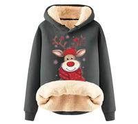 Générique Femmes Pull De Noël Moche Adulte À Capuche 3D Renne Sweat Top Arbre Père Noël Elf Confortable