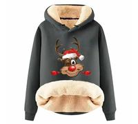 Générique Femmes Pull De Noël Moche Adulte À Capuche 3D Renne Sweat Top Arbre Père Noël Elf Confortable