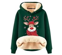 Générique Femmes Pull De Noël Moche Adulte À Capuche 3D Renne Sweat Top Arbre Père Noël Elf Confortable