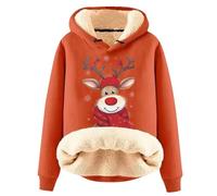 Générique Femmes Pull De Noël Moche Adulte À Capuche 3D Renne Sweat Top Arbre Père Noël Elf Confortable