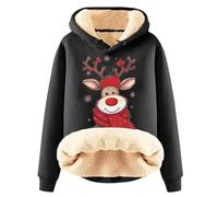 Générique Femmes Pull De Noël Moche Adulte À Capuche 3D Renne Sweat Top Arbre Père Noël Elf Confortable