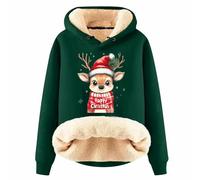 Générique Femmes Pull De Noël Moche Adulte À Capuche 3D Renne Sweat Top Arbre Père Noël Elf Confortable