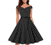 Générique Femmes Robe Annee 50 60 40 Vintage Pin Up Retro éLéGante Mariage Cocktail SoiréE FêTe CéRéMonie DéContractéE Froncé à Volants Robe Rockabilly Femme Pin Up