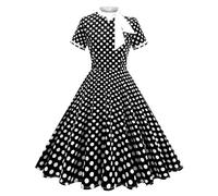 Générique Femmes Robe Annee 50 60 40 Vintage Pin Up Retro éLéGante Mariage Cocktail SoiréE FêTe CéRéMonie DéContractéE Froncé à Volants Robe Rockabilly Femme Pin Up