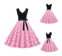 Générique Femmes Robe Annee 50 60 40 Vintage Pin Up Retro éLéGante Mariage Cocktail SoiréE FêTe CéRéMonie DéContractéE Froncé à Volants Robe Rockabilly Femme Pin Up