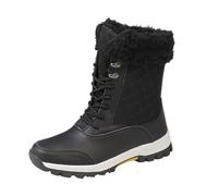 Générique Femmes Thick Soled Fleece Lined Warm Boots Stylish Casual Lace Up Mid Calf Outdoor Plush Boots Compensées Pour Femmes Sexy Bout Fermé (38)