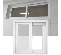 Générique Fenêtre de Ventilation pivotante, fenêtres de cabanon sur Mesure avec Cadre en Aluminium et moustiquaires - Fenêtres de sous-Sol en Verre trempé pour Cuisines et poulaillers (Blanc, 38 x 16