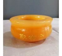 Générique Feng Shui Treasure Bowl Decoration, Natural Topaz Chinese Crystal Gold Topaz Yellow Wealth Cornucopia Treasure Bowl Statue Ornaments, Home Decoration Housewarming Gifts,8cm