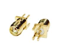 Générique fengpeng Connecteurs RF plaqués or, 5/20/50 pièces, jack SMA femelle/mâle à souder, écrou de 1,6 mm, clip bord, montage droit(50pcs)