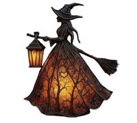 Générique Fensterschmuck - Halloween-Hexendekor | Halloween Hexe Deko Figur Aus Harz | Vintage Hall0ween Hexen Licht Deko Für Bücherregal, Wohnzimmer, Terrasse, Rasen, Arbeitsplatz Und Tischmitte