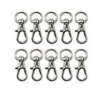 Générique Fermoir en métal - 10pcs Fermoir en métal pivotant Déclencheur Clips Crochets Porte-clés Sacs DIY Craft Lobster Claw Clasp Silver Pratique et Populaire