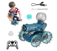 Générique Ferngesteuertes Auto, 90 Min Spielzeit, 2.4Ghz Doppelseitig 360° drehbare RC Stunt Crawler mit Scheinwerfern, 4WD Off Road Drift RC Auto Spielzeug Geschenke für 6-12 Grün